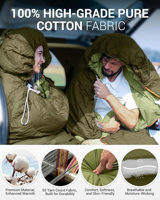 KingCamp Down Sleeping Bag for Adults, 600 FP Cold Weather 3-4 Season Sleeping Bag, Ultralight & Compact with Compression Sack for Backpacking, Camping, Hiking