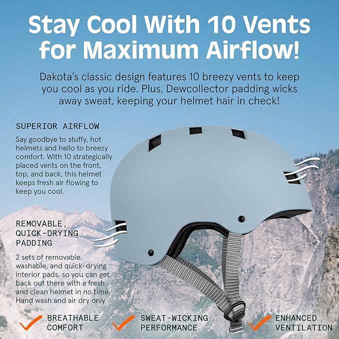 Retrospec Dakota Adult Bike Helmet for Adults - Multi-Sport Protection for BMX, Skating, Scooter, and Skate - Adult Men Skateboard Helmets