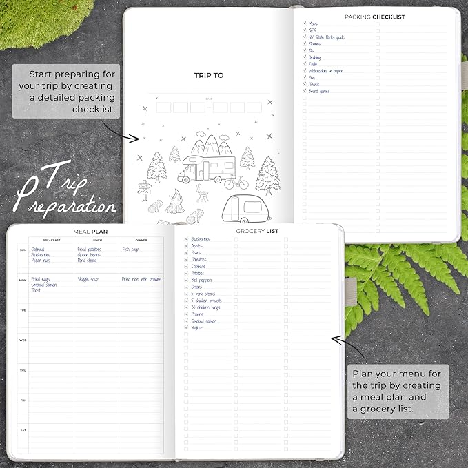 Clever Fox Camping Journal – Camper Log Book & RV Trip Planner – Outdoor Camp Journal & Adventure Travel Notebook – 12 Trips Total, 8 Pages per Trip – Hardcover, A5 Size (Foggy Alps)