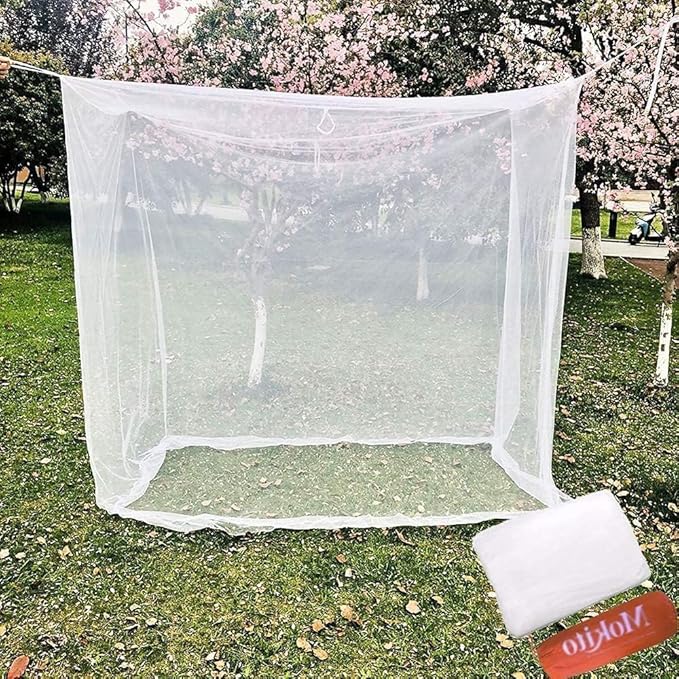 Camp Mosquito Net, 200 x200cm Ultra Large Mosquito Net Camping Tent for Camping, Finest Holes Mesh 20, Square Netting Curtain for Bunk Bed, Camping, Bedding, Patio, Easy Installation, Storage Bag