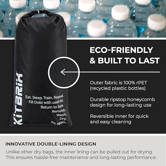 KitBrix DobiPak Drybag 12L - Keeps Wet Gear Separate - Waterproof Dry Bag for Sports, Camping & Travel - Perfect for Wetsuits, Swim Gear, Muddy Boots - Durable & Lightweight