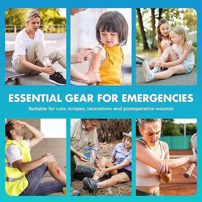 Zip Stitch Wound Closure Strips | 2-Pack Stitchless Butterfly Bandages | Adjustable Tension for Painless Laceration Repair, Post-Surgery Care & Emergency First Aid