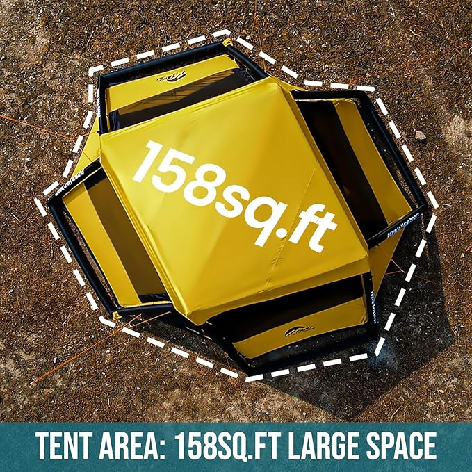TAILI Inflatable Blow Up Tent for Camping with Hand Pump for 4/8 Person, Easy Setup Outdoor Inflatable Oxford Waterproof Air Tent House for Family Camping Adult