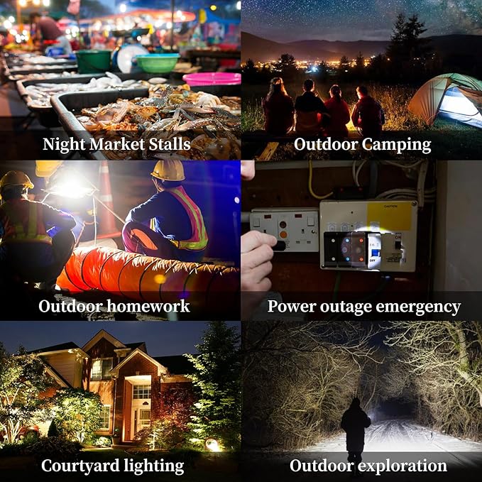 Camping Solar Lantern Emergency Lantern with Solar Charging, USB Rechargeable, Phone Charging Emergency Light for Hurricane, Power Outages, Home, Hiking, Water-Resistant