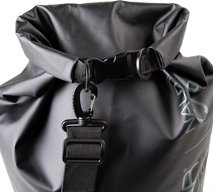 3VGEAR Nautilus Waterproof Dry Bag - 30L Heavy-Duty PVC Tarpaulin Waterproof Dry Bag with Removable Shoulder Strap, Roll-Top Closure, Sealed Seams - For Boating, Kayaking and Outdoors - Black