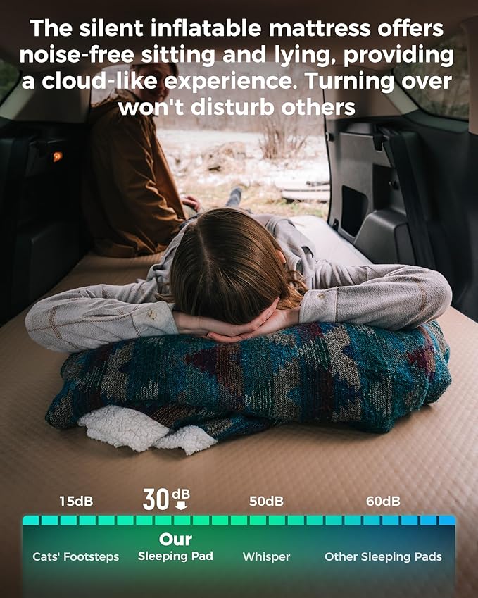 KingCamp Backpacking Sleeping Pad, Extra Wide Ultralight Inflatable Sleeping Mat for Camping Portable Noise-Free Air Mattress for Hiking, Tent, Cot & Car Travel