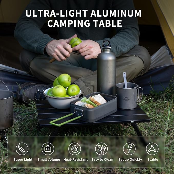Naturehike Ultralight Compact Camping Table, Mini Beach Picnic Folding Backpacking Table with Carry Bag