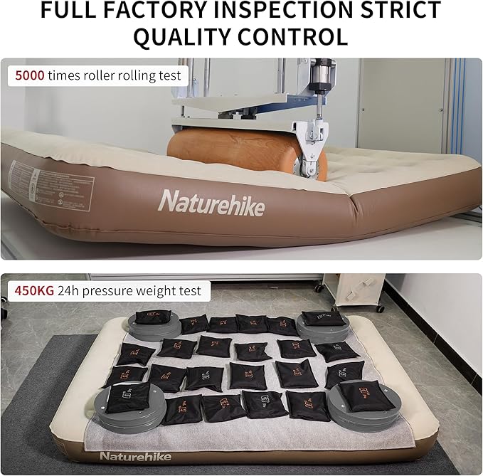 Naturehike Narrow King Size Air Mattress with Electric Built-in Pump, 79 * 71in Extra Wide Inflatable Mattress for Home, Camping, Guests, Travel, Morning View Series