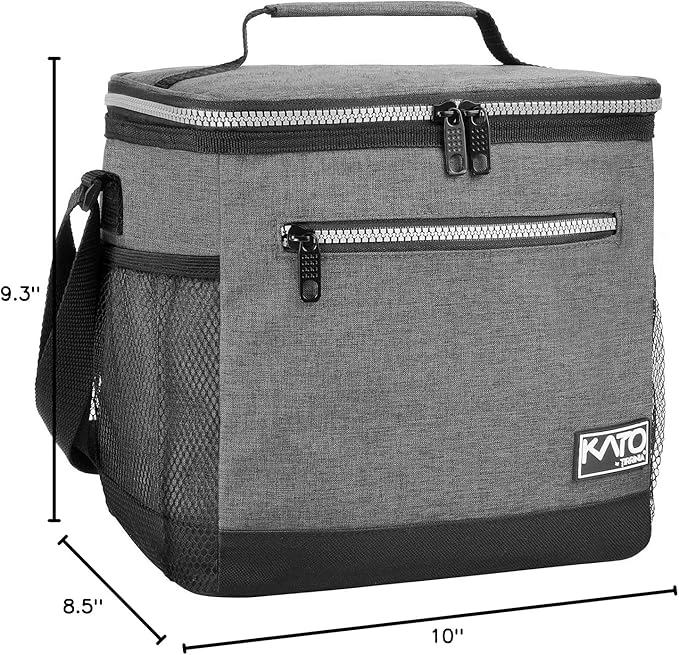 Tirrinia Large Insulated Lunch Box for Men/Women, Leakproof Thermal Lunch Bag for Office Picnic Work Beach Camping,Reusable Lunch Cooler Tote for Adult, Dark Grey