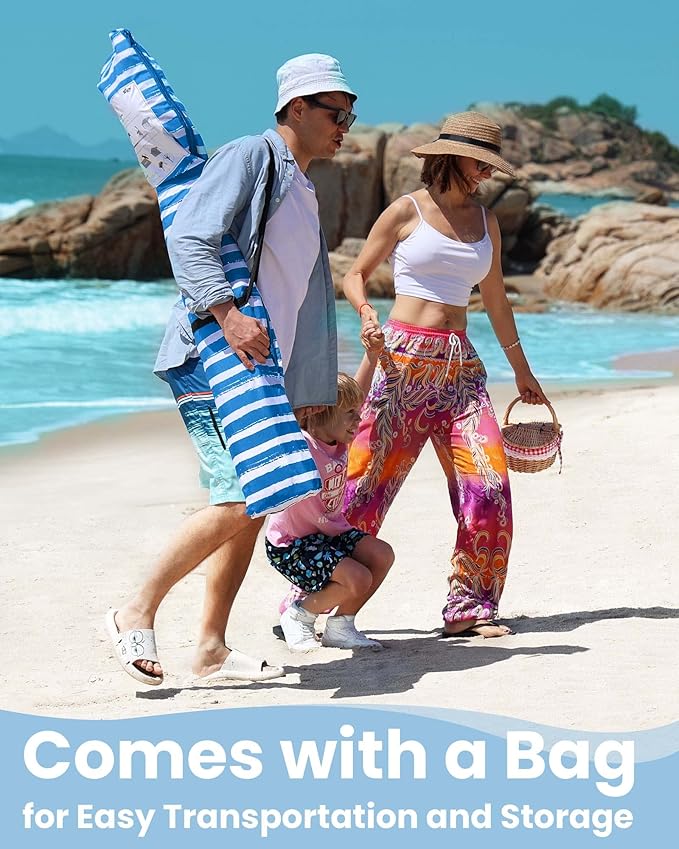 Qipi Beach Cabana - Easy to Set Up Canopy, Waterproof, Portable 6' x 6' Beach Shelter, Included Side Wall, Shade with UPF 50+ UV Protection, Ultimate Sun Umbrella - for Kids, Family & Friends