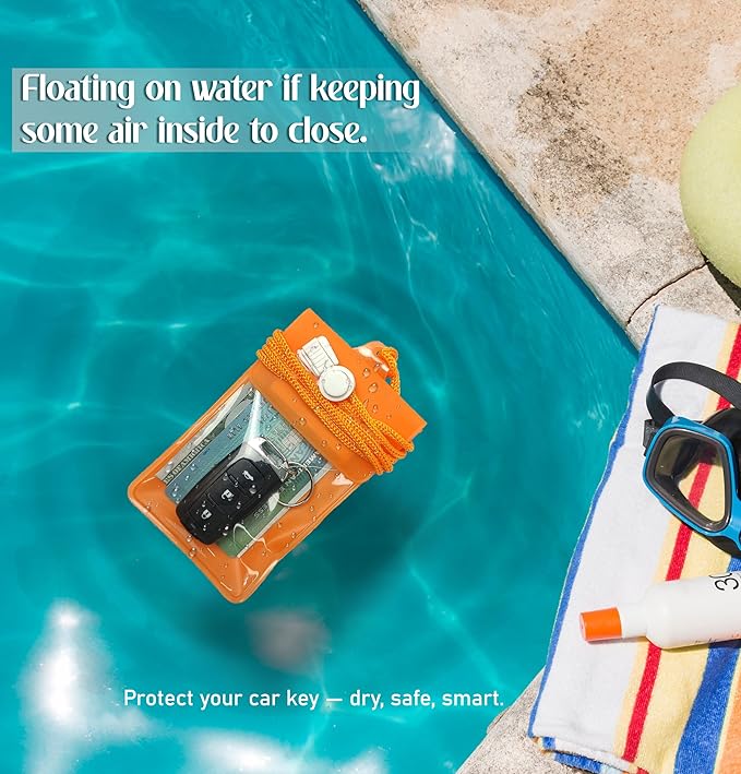 Waterproof Car Key FOB Pouch Submersible Dry Bag Holder for ID Credit Cards Cash Keys Case Swim Surf Floating Wallet