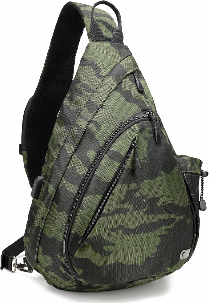 Water-Proof Sling bag/Crossbody Backpack/Shoulder Bag with USB Charging Port for Travel, Hiking, Cycling, Camping