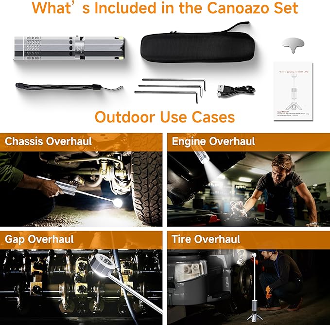 Rechargeable 20000mAh Camping Light, Telescopic Camping Lights, Collapsible Magnetic Camping Lantern with Stand IPX6 Waterproof Flashlights, Camping Lamp for Emergency, Hiking