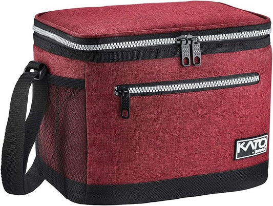 Tirrinia Insulated Lunch Box for Men/Women, Leakproof Thermal Lunch Bag for Office Picnic Work Beach Camping,Reusable Lunch Cooler Tote for Adult, Red