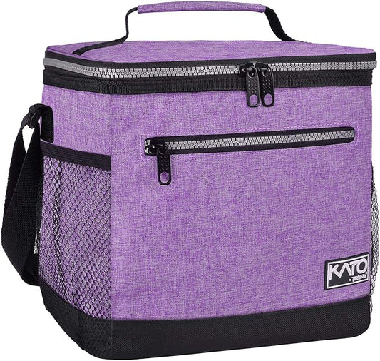 Tirrinia Large Insulated Lunch Box for Men/Women, Leakproof Thermal Lunch Bag for Office Picnic Work Beach Camping,Reusable Lunch Cooler Tote for Adult,Purple