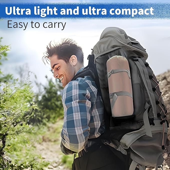 DDD Ultra-Light Inflatable Camping Sleeping Pad with its Built-in Foot Pump and Pillow - The Ultimate Camping pad, Hiking pad, Backpacking Pad and Lightweight for a Outdoor Sleep——Brown