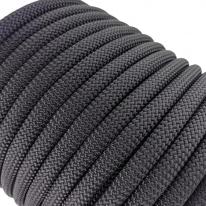 Ritafc Climbe Static Rope UIAA Rappelling Rope 11mm 200FT Static Line Nylon Kern Mantle Rope for Mountain Tree Climbe, Hauling, Rescue Equipment