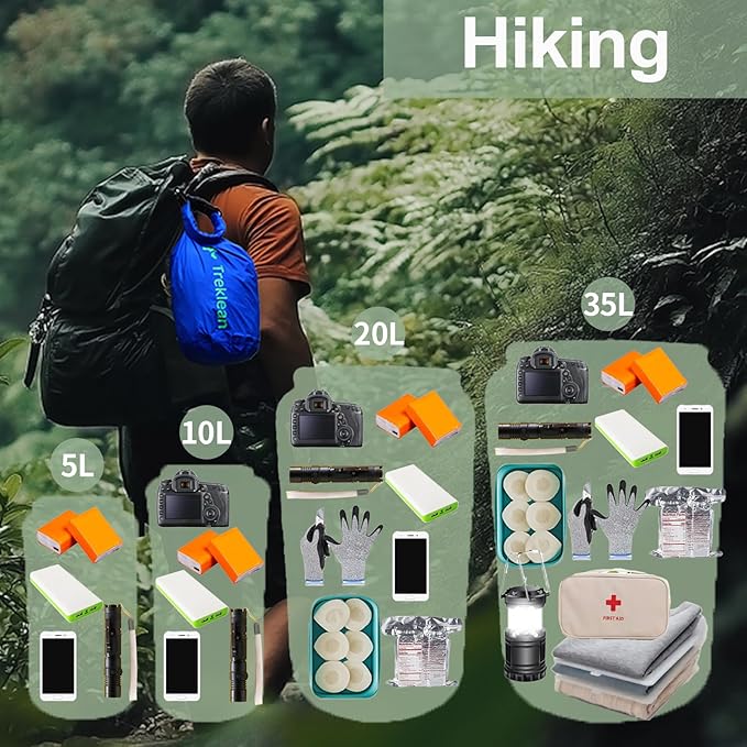 Lightweight Dry Bags Waterproof for Kayaking,5L/10L/20L/35L Roll Top Dry Sack Waterproof Bags for Travel Boating Camping Beach (Blue, 5L)