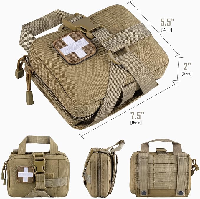 Tactical EMT Pouch, Rip Away Molle Medical Pouches IFAK Tear-Away First Aid Kit Emergency Survival Bag for Travel Outdoor Hiking