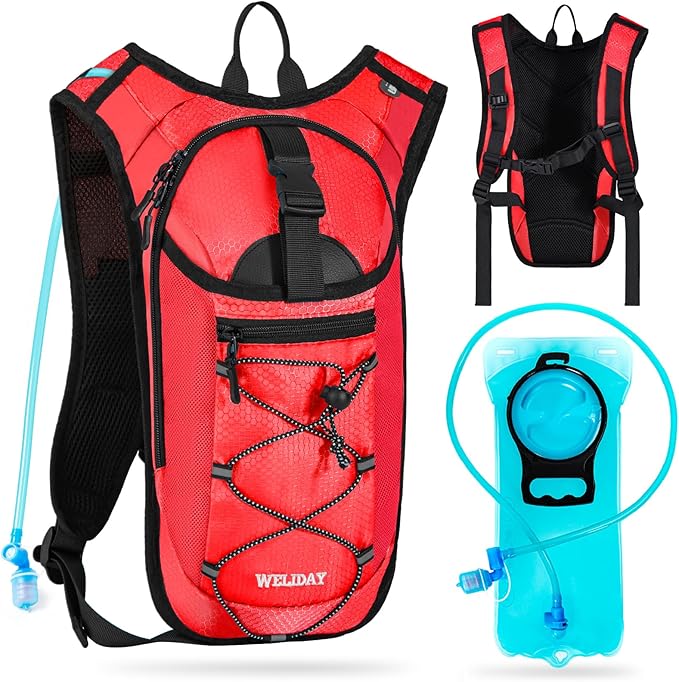 Hydration Backpack with 2L Water Bladder, Lightweight Hydro Pack for Cycling, Running, Hiking, Climbing