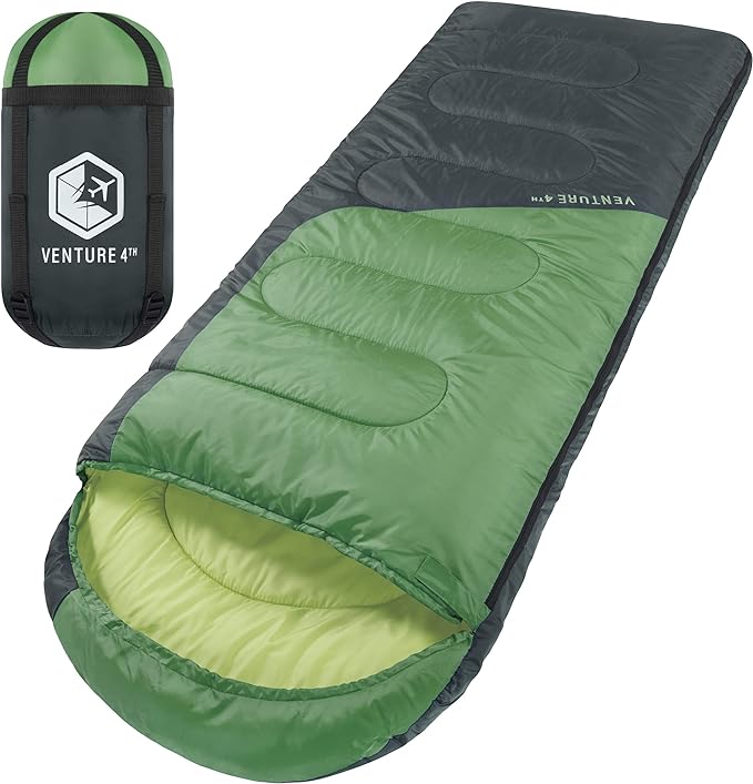 VENTURE 4TH Backpacking Sleeping Bag – XXL, Double and Single Sizes - Lightweight Warm & Cold Weather Sleeping Bags for Adults, Kids & Couples – Ideal for Hiking, Camping & Outdoor Adventures