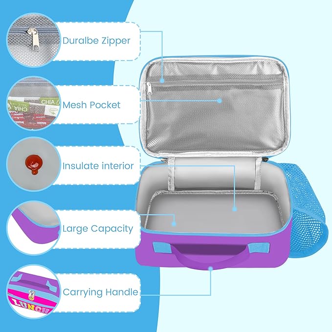 RLGPBON Kids Lunch Bag,Insulated Lunch Box for Girls Boys,Lunch Bag Toddler Teen,School Daycare Cute Travel bags