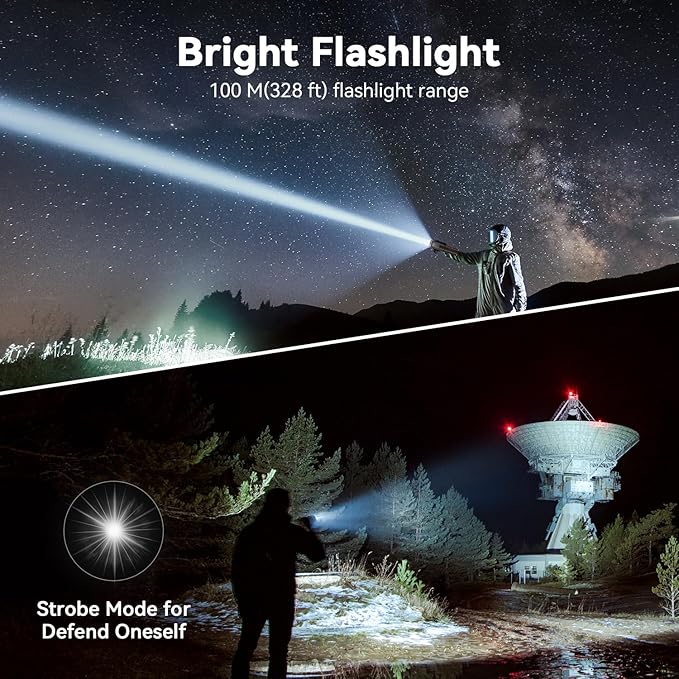 MORIKO Camping Lights Rechargeable Telescopic, Portable Collapsible Magnetic Lantern Camping Essentials, 10,500mAh IP67 Waterproof LED Flashlights, Camping Gear for Hiking Fishing Travel Emergency