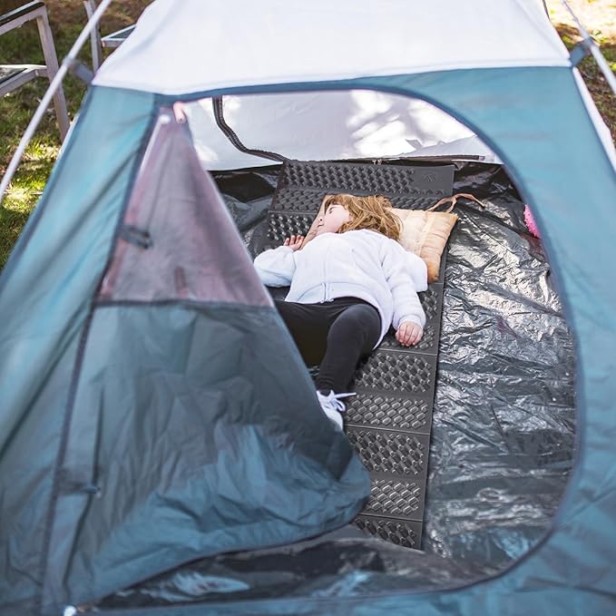 REDCAMP Foldable Foam Camping Pads for Sleeping, Waterproof Closed Cell Foam Camping Sleeping Pad - Ultra-Lightweight for Hiking & Backpacking, R-2.1 Insulated, Royal Blue/Grey/Green/Brown/Khaki