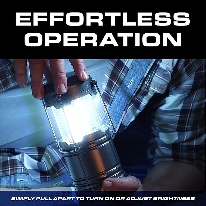 Bell+Howell 4 Pack Camping Lights & Lanterns for Power Outage, Collapsible Battery Powered LED Camping Lantern Lamp with Handle, Portable Ultra Bright for Power Outage Home Failure and Camping