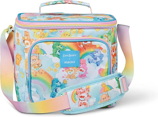 Igloo Retro 90s Lunch Coolers, Insulated Lunch Bag, Square Lunch Box Cooler with Front Pocket & Adjustable Strap