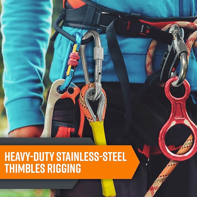 Nice C Climbing Rope, Rescue Rope, Construction Rope, Rock Climbing Rope, Static 10mm 32ft/64ft/96ft/160ft/230ft/500ft/985ft/1000ft with Carry Bag (Orange, 20M(64ft))