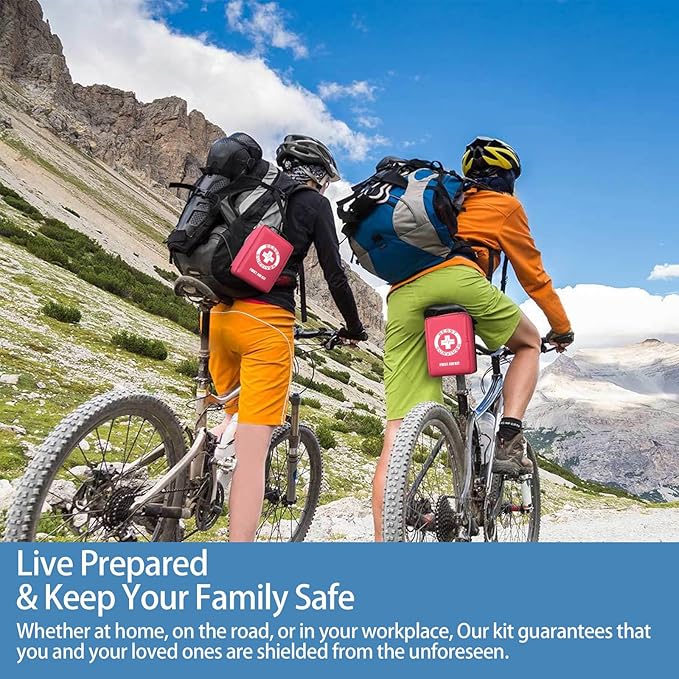 Premium First Aid Kit with Labelled Compartments, Molle System Trauma Kits for Car, Home, Hiking, School, Professional Medical Kits for Outdoor Emergencies & Home Medical Supplies -221 Pieces Set