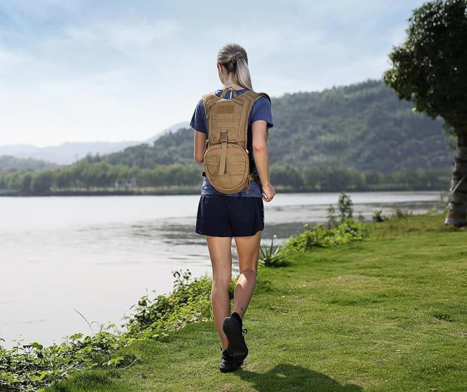 MARCHWAY Tactical Molle Hydration Pack Backpack with 3L TPU Water Bladder, Military Daypack for Cycling, Hiking, Running, Climbing, Hunting, Biking