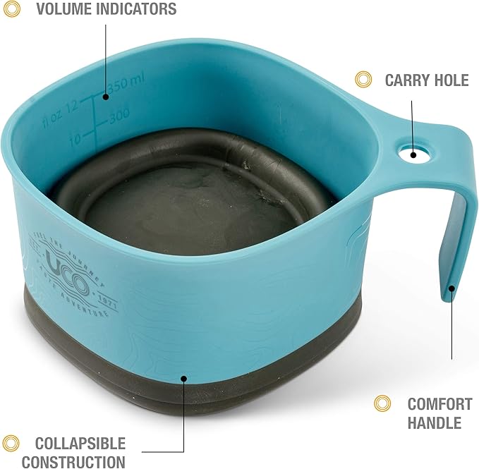 UCO Collapsible Cup for Camping, Backpacking, and Hiking, 12 Ounces (2 Pack)