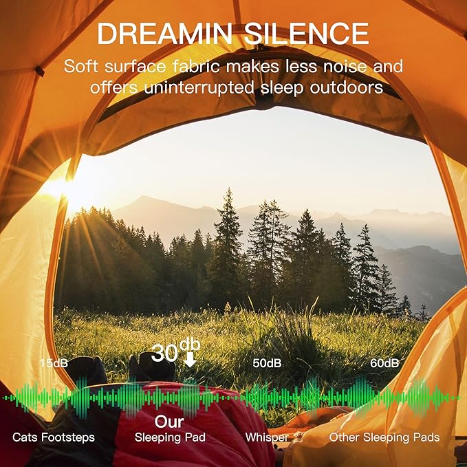 4" Ultra-Thick Self-Inflating Sleeping Pad with 3-in-1 Rechargeable Pump, Air Adjustable Foam Camping Mattress, Fast Inflate & Deflate 9.5R Heavy-Duty Camping Mat for Car, Truck, Van, Rooftop Tent