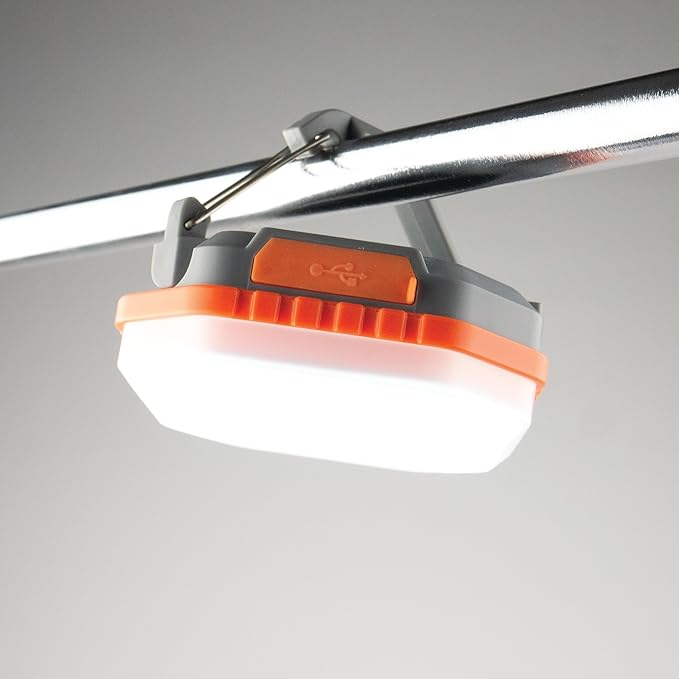 Wagan EL4308 Solar Powered LED Camping Lantern USB Rechargeable LED Tent Light Flashlights Camping Light with Folding Hanging Clip Tripod Mountable for Outdoor Backpacking Gear Emergency Kits