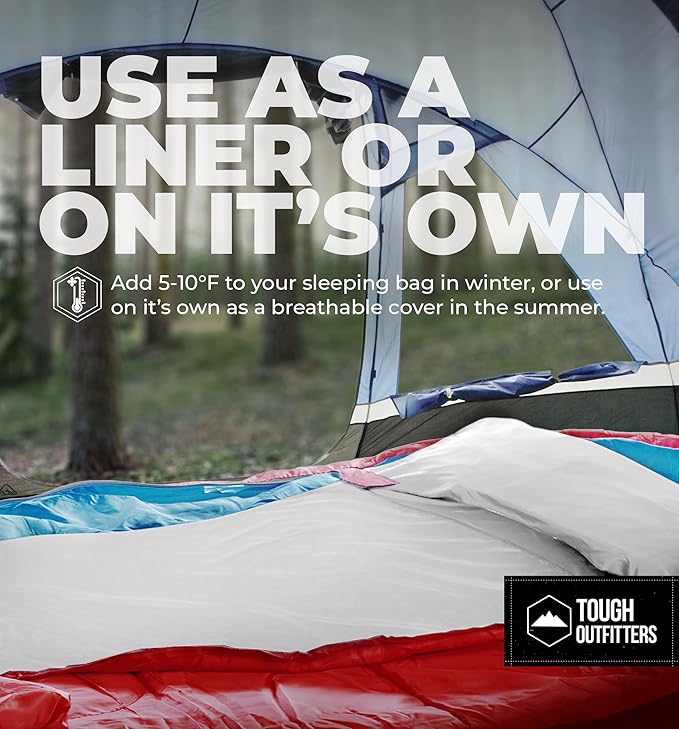 Sleeping Bag Liner - Adult Sleep Sack & Travel Sheets for Hotel - Travel Sleep Sack, Camping Sleeping Bag Liners for Cold Weather