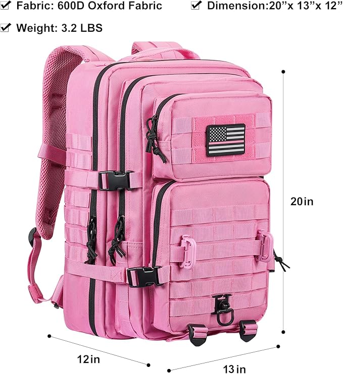 MOLLE Assault Pack, Tactical Backpack Military Army Camping Rucksack, 3-Day Pack