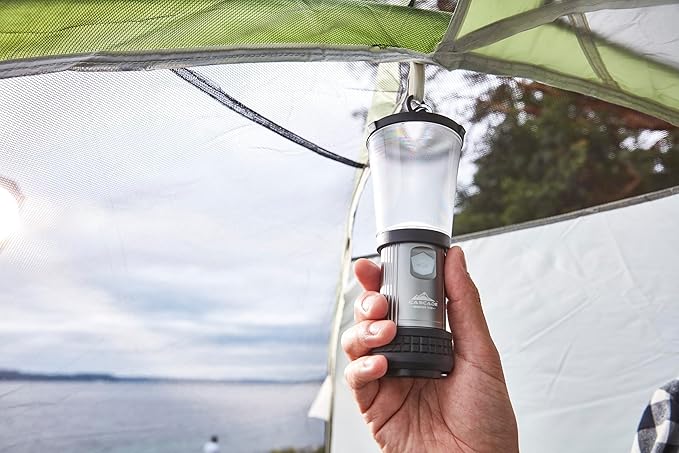 Cascade Mountain Tech Collapsible IPX4 Water-Resistant LED Lantern with 4 Light Modes - 3 Pack,Black/Silver