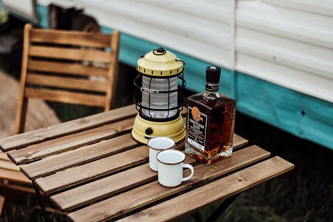 Barebones Forest Lantern – Dusty Yellow, Vintage Rechargeable LED Lantern with Adjustable Brightness – Battery Operated Camping Light for Outdoor Adventures, Backyard Gatherings, and Emergency Use