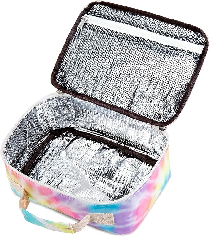 Kids Lunch Box Boys Girls Insulated Lunch Cooler Bag Reusable Lunch Tote Kit for School Travel (094 Tie Dye)