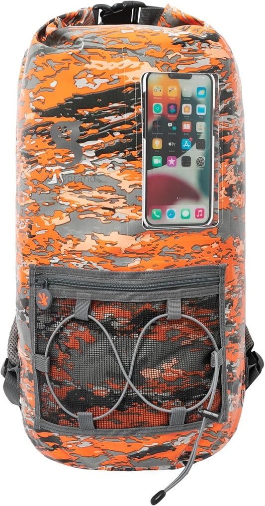 geckobrands Hydroner 20L Waterproof Dry Bag Backpack – Lightweight Roll-Top Bag with Clear Phone Pouch for Outdoor Activities