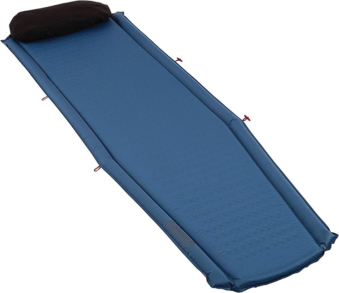 Coleman Silverton Self-Inflating Sleeping Pad, Lightweight Camping Pad with Pillow Storage Bag, Comfortable Sleeping Mat with Side Bumpers to Prevent Rolling Off and Easy Inflation