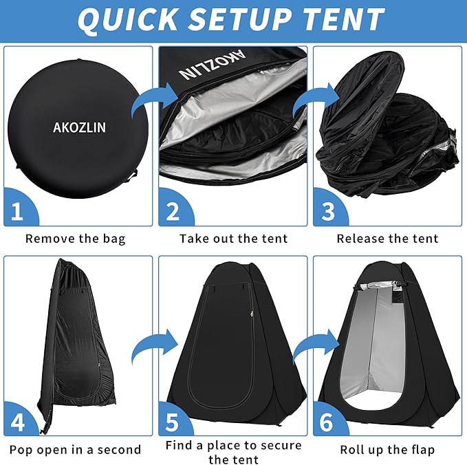 AKOZLIN Portable Pop Up Shower Tent Instant Privacy Dressing Changing Tent Outdoor Shower Room Camp Toilet Tent