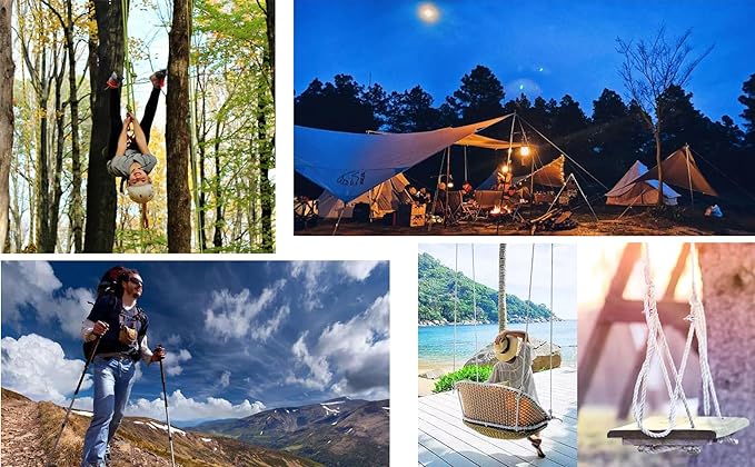 Multi-Purpose Climbing Rope - 8/10/12mm x 5/10/20/30m, Ideal for Rappelling, Boating, Tree Swing, and Sailing