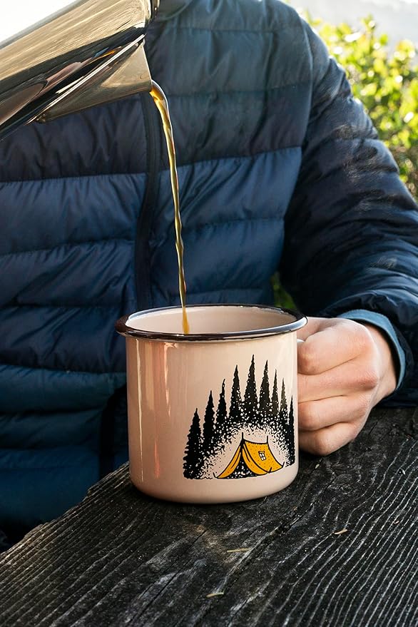 Stansport 24 OZ Camp Scene Enamel Mug Set - 2 Pack