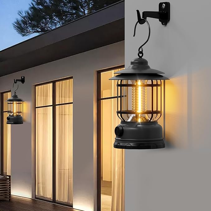 LED Camping Lanterns,3 Pack Rechargeable Battery Emergency Lighting with Stepless Dimming Vintage Portable Camping Lights & Lantern for Emergency Fishing Camping Hiking Power Outage Tabletop