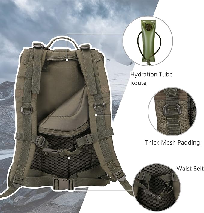 MOLLE Assault Pack, Tactical Backpack Military Army Camping Rucksack, 3-Day Pack