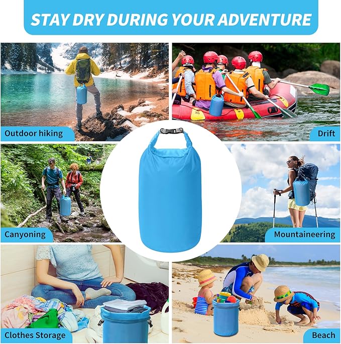 Dry Bag Set, Waterproof Small Lightweight Dry Bags for Paddle Board Kayaking, Fishing, Camping (Blue, 40L 2Pack)