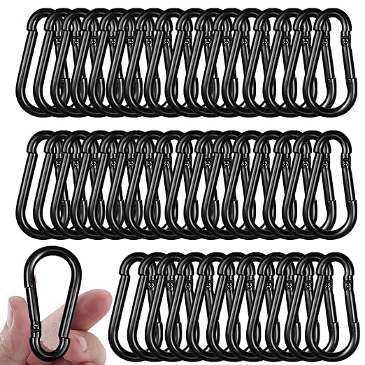 40PCS M6 Carabiner Clips,2.36Inch Spring Snap Hook Quick Link Small Carabiner Clips,Spring Link Buckle for DIY Fishing Camping Hammock Dog Leashes-270LBS Holding Capacity